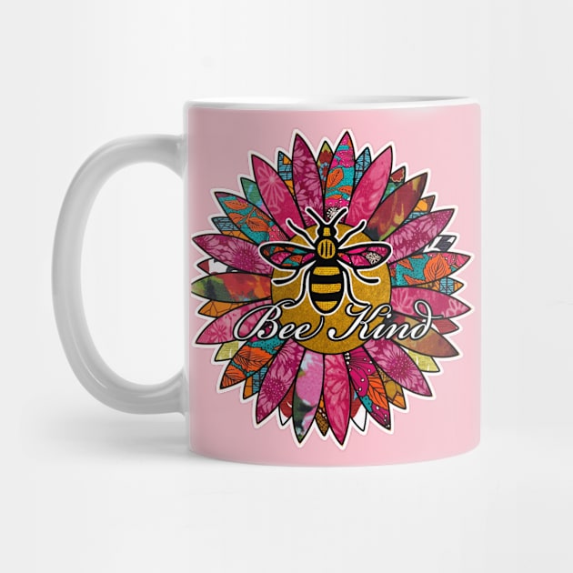 Bee Kind Retro Flower Design by artbyomega